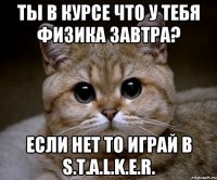 Ты в курсе что у тебя физика завтра? Если нет то играй в S.T.A.L.K.E.R.