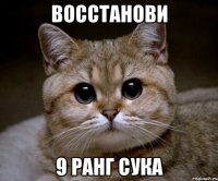 ВОССТАНОВИ 9 ранг СУКА