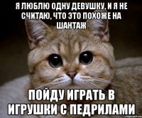 я люблю одну девушку, и я не считаю, что это похоже на шантаж пойду играть в игрушки с педрилами