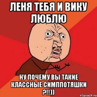 Леня тебя и вику люблю ну почему вы такие классные симппотяшки ?!!))