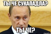 ты че сукападла? ты че?