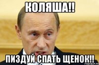 Коляша!! Пиздуй спать щенок!!