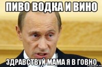 пиво водка и вино здравствуй мама я в говно