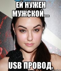 Ей нужен мужской.... UsB провод.