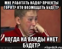 Мне работать надо? Проекты горят? Кто возмещать будет? Когда на Ванды инет будет?