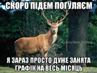 скоро підем погуляєм я зараз просто дуже занята графік на весь місяць