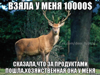 Взяла у меня 10000$ Сказала,что за продуктами пошла,хозяйственная она у меня