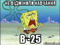 Не відмінили навчання в -25