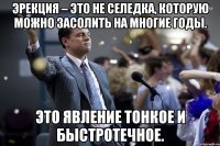 Эрекция – это не селедка, которую можно засолить на многие годы. Это явление тонкое и быстротечное.