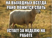 На выходных всегда рано ложится спать Устает за неделю на работе