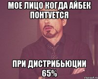 Мое лицо когда Айбек понтуется при дистрибьюции 65%