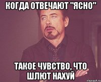 когда отвечают "ясно" такое чувство, что шлют нахуй