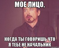 мое лицо, когда ты говоришь что я тебе не начальник