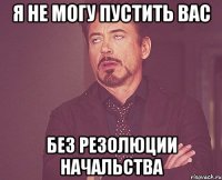 Я НЕ МОГУ ПУСТИТЬ ВАС БЕЗ РЕЗОЛЮЦИИ НАЧАЛЬСТВА