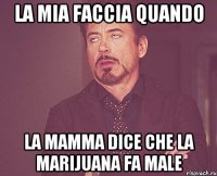 la mia faccia quando la mamma dice che la marijuana fa male