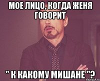 МОЕ ЛИЦО, когда женя говорит " к какому Мишане "?