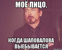 моё лицо, когда шаповалова выебывается