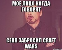 Мое лицо когда говорят Сеня забросил Craft Wars