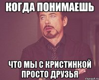 когда понимаешь что мы с кристинкой просто друзья