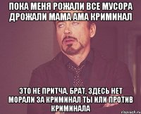 Пока меня рожали все мусора дрожали Мама ама криминал Это не притча, брат, здесь нет морали За криминал ты или против криминала