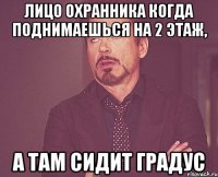 Лицо охранника когда поднимаешься на 2 этаж, А там сидит градус