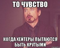 то чувство когда хейтеры пытаются быть крутыми