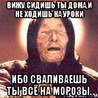 вижу,сидишь ты дома,и не ходишь на уроки ибо сваливаешь ты всё на морозы.