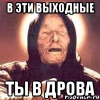 В эти выходные Ты в дрова