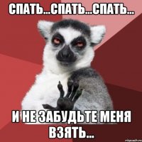 спать...спать...спать... и не забудьте меня взять...