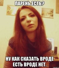 Парень есть? ну как сказать вроде есть вроде нет.