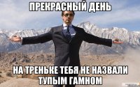 Прекрасный день на треньке тебя не назвали тупым Гамном