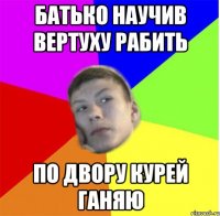 Батько научив вертуху рабить По двору курей ганяю