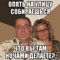Опять на улицу собираешься Что вы там ночами делаете?