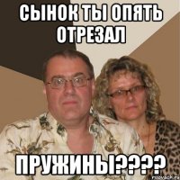 сынок ты опять отрезал пружины????