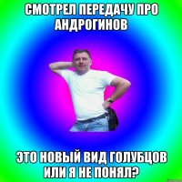 Смотрел передачу про андрогинов Это новый вид голубцов или я не понял?