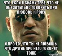 что, если я скажу тебе, что не обязательно говорить про любовь к року и про то, что ты не любишь, что другие про него говорят тоже