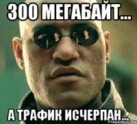 300 мегабайт... А трафик исчерпан...