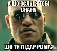 А шо эслы я тобі скажу шо ти підар рома?