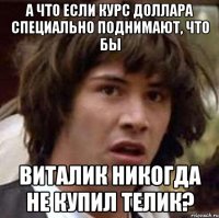 А что если курс Доллара специально поднимают, что бы Виталик никогда не купил ТЕЛИК?