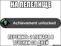 На пепелище Пережить 2 пожара в течении 30 дней