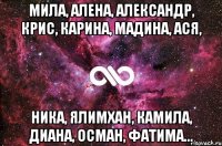 Мила, Алена, Александр, Крис, Карина, Мадина, Ася, Ника, Ялимхан, Камила, Диана, Осман, Фатима...