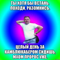 Ты хотя бы встань, походи, разомнись. Целый день за камблюкабером сидишь, мхом пророс уже.