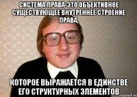 система права-это объективное существующее внутреннее строение права, которое выражается в единстве его структурных элементов