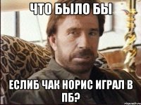 что было бы еслиб чак норис играл в пб?