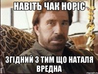 Навіть Чак Норіс згідний з тим що Наталя вредна