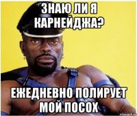 Знаю ли я карнейджа? Ежедневно полирует мой посох