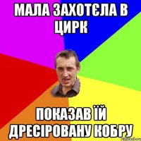 Мала захотєла в цирк Показав їй дресіровану кобру