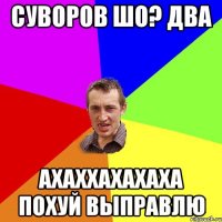 СУВОРОВ ШО? ДВА АХАХХАХАХАХА ПОХУЙ ВЫПРАВЛЮ