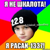 Я не шкалота! Я Pacan-1337!