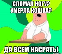 Сломал ногу? Умерла кошка? Да всем насрать!